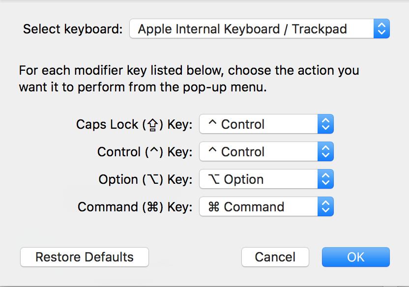 Remapping Caps Lock to Ctrl